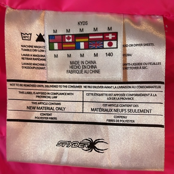 SPYDER Girl’s Black Light Winter Jacket. Kids Medium. - Picture 11 of 13